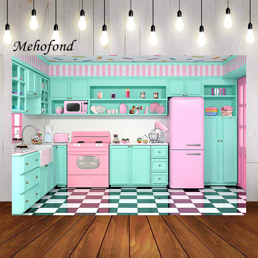 Kitchen Baking Background - Mehofond การถ่ายภาพพื้นหลัง Mis Pastelitos ห้องครัวสีชมพูสาวทำอาหารเบเกอรี่เค้กวันเกิดแฮปปี้ตารางฉากหลัง Photo