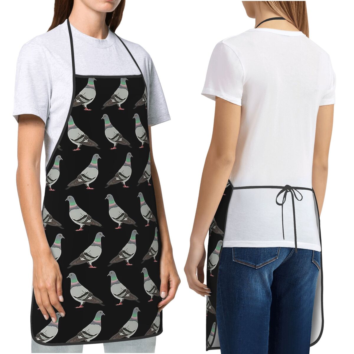 Kitchen Baking Background - ผ้ากันเปื้อนสำหรับทำครัว รุ่น Pigeon Walk 2020 พื้นหลังสีดำ