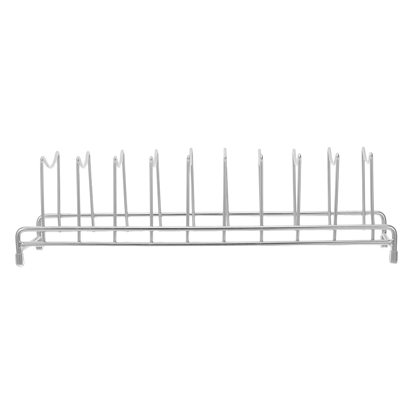 Kitchen Baking Sheet Organizer - ชั้นวางฝาหม้อสแตนเลส 9 ช่อง สำหรับจัดเก็บฝาหม้อในครัว ที่วางฝาหม้อ ที่เก็บเขียง