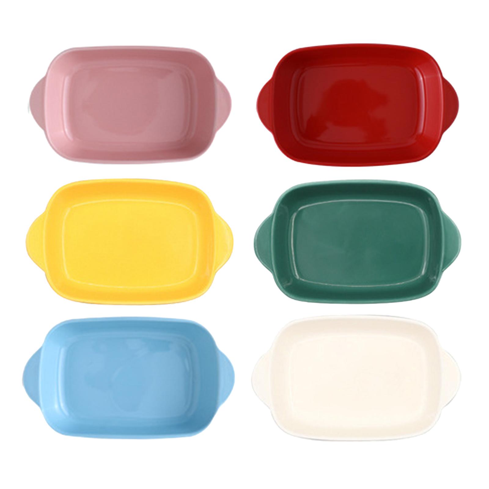 Kitchen Baking Dishes - จานอบพอร์ซเลนพร้อมที่จับ Anti-SLIP สี่เหลี่ยม Bakeware ครัวเบเกอรี่เครื่องมือทําอาหาร