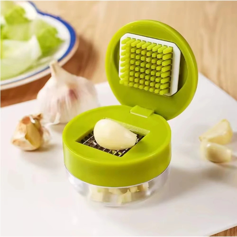 Kitchen Job - เครื่องบดกระเทียมแบบมือหมุน พร้อมกล่องเก็บ ที่หั่น ซอย บด ผักและผลไม้