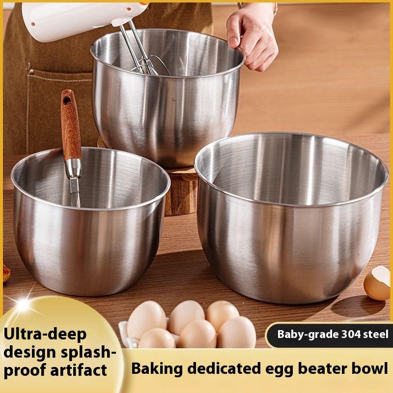 Kitchen Design For Baking - 1 ชิ้น ชามผสมสแตนเลสสำหรับทำอาหาร อบ ตีไข่ ผลไม้