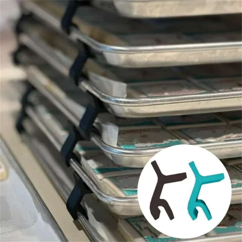 Kitchen Baking Sheet Organizer - ที่วางถาดอบขนมแบบซ้อนได้ ประหยัดพื้นที่ สำหรับจัดเก็บในเตาอบ อุปกรณ์ครัวอเนกประสงค์สำหรับขนม