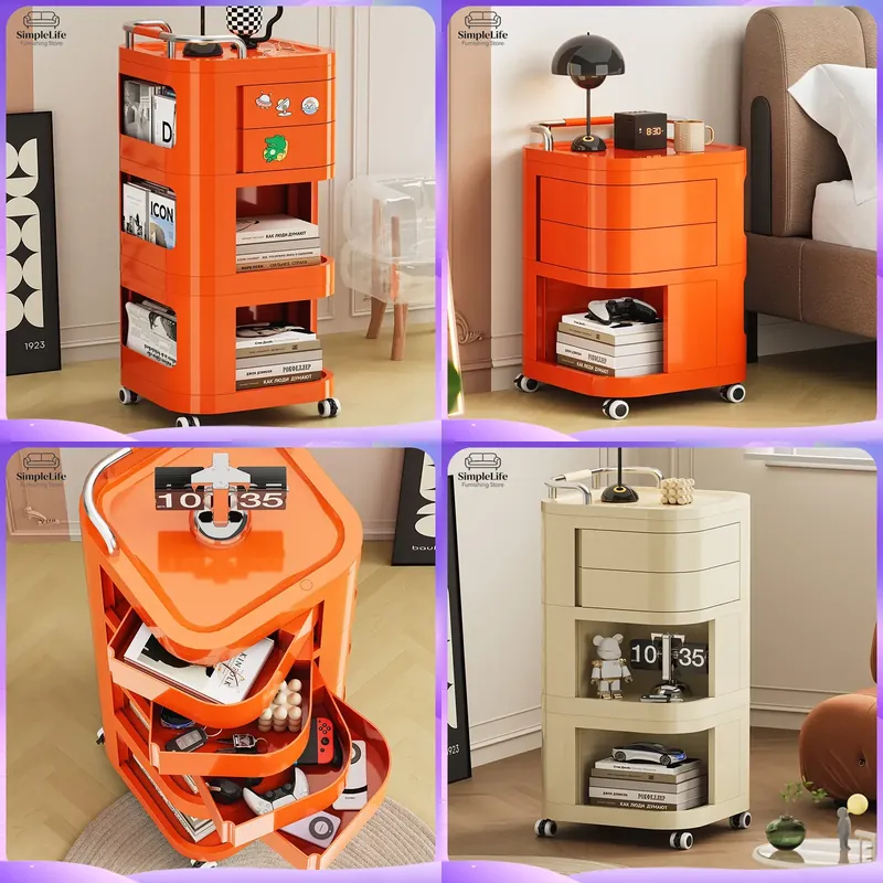 Kitchen Baking Cart - รถเข็นครัวพร้อมล้อเลื่อน ตู้เก็บของเคลื่อนที่สำหรับทำอาหาร อบขนม สถานีเตรียมอาหาร รถเข็นอเนกประสงค์แบบเคลื่อนที่