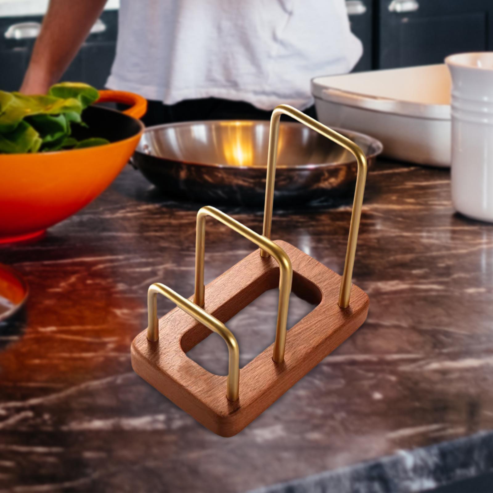 Kitchen Baking Sheet Organizer - ชั้นวางเขียง ชั้นวางฝาหม้อ อุปกรณ์ครัว ไม้ โลหะ ที่วางเขียง