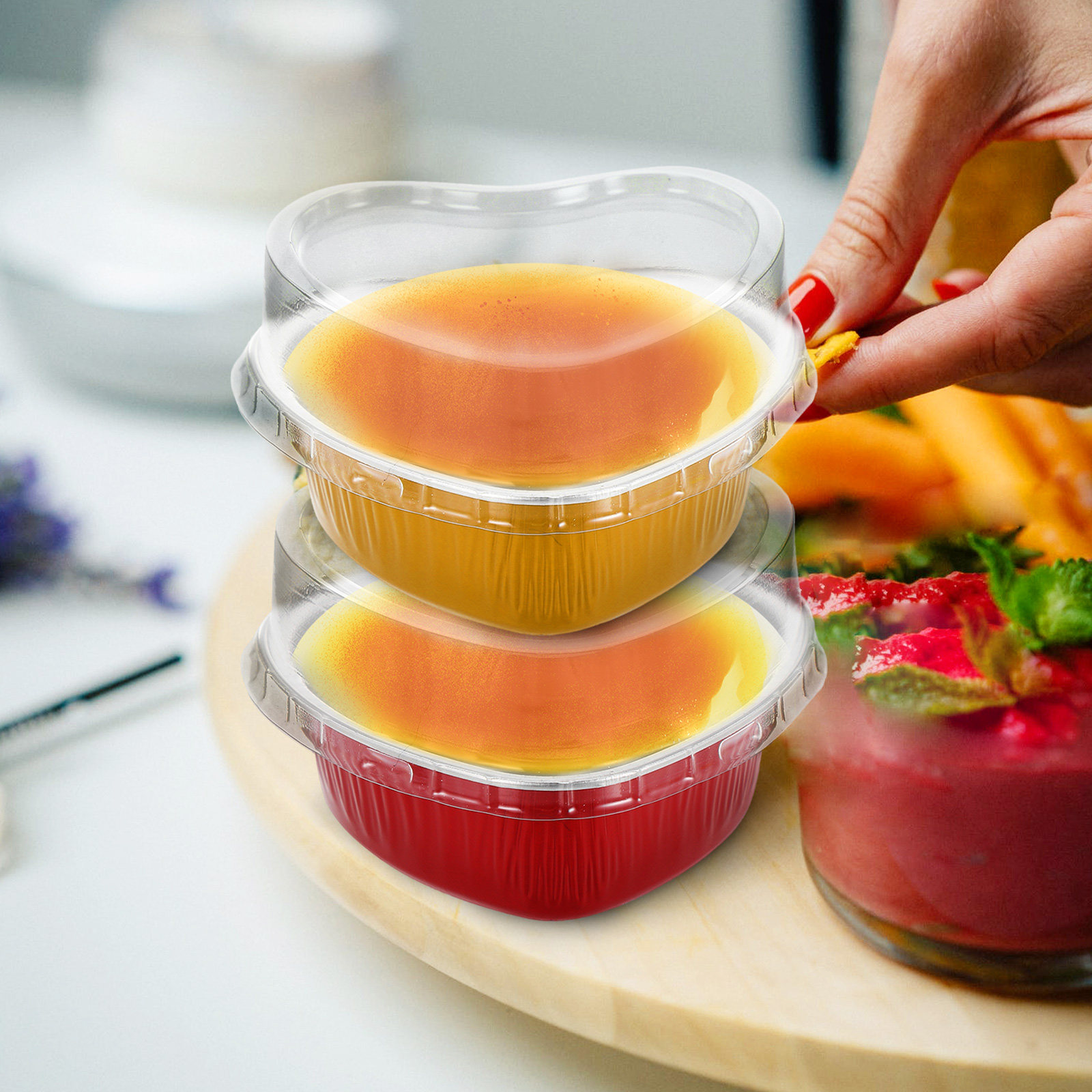 Kitchen Design For Baking - 20 ชุด ถาดอบเค้กรูปหัวใจทำจากอลูมิเนียมฟอยล์ ดีไซน์เรียบเนียน สำหรับทำขนมที่บ้าน ร้านเบเกอรี่