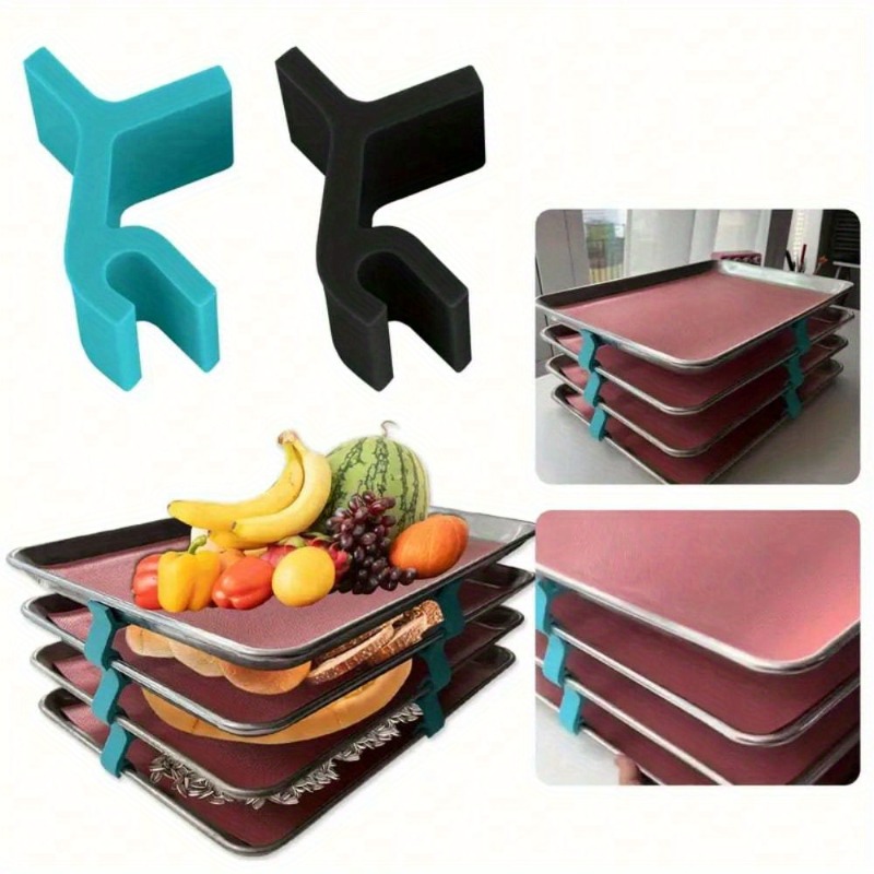 Kitchen Baking Sheet Organizer - ที่วางถาดอบแบบซ้อนได้ ชั้นวางถาดอบขนม ที่วางถาดอบในเตาอบ สำหรับห้องครัว เหมาะสำหรับคุ้กกี้ ขนมอบ