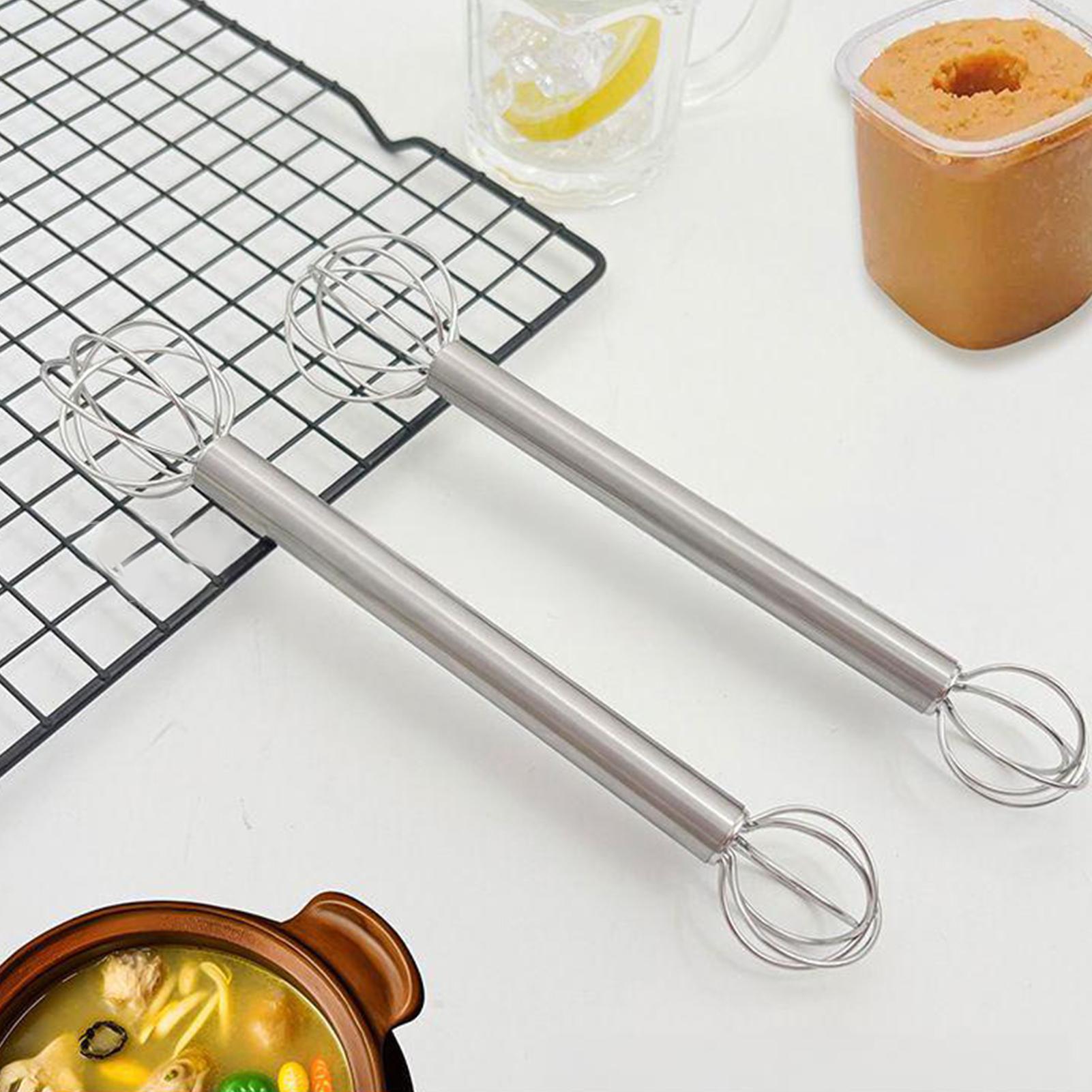 Kitchen Job - ไม้คนมิโซะ สแตนเลส 304 แบบสองหัว ที่ตีครีมแบบใช้มือ ช้อนคนอาหาร