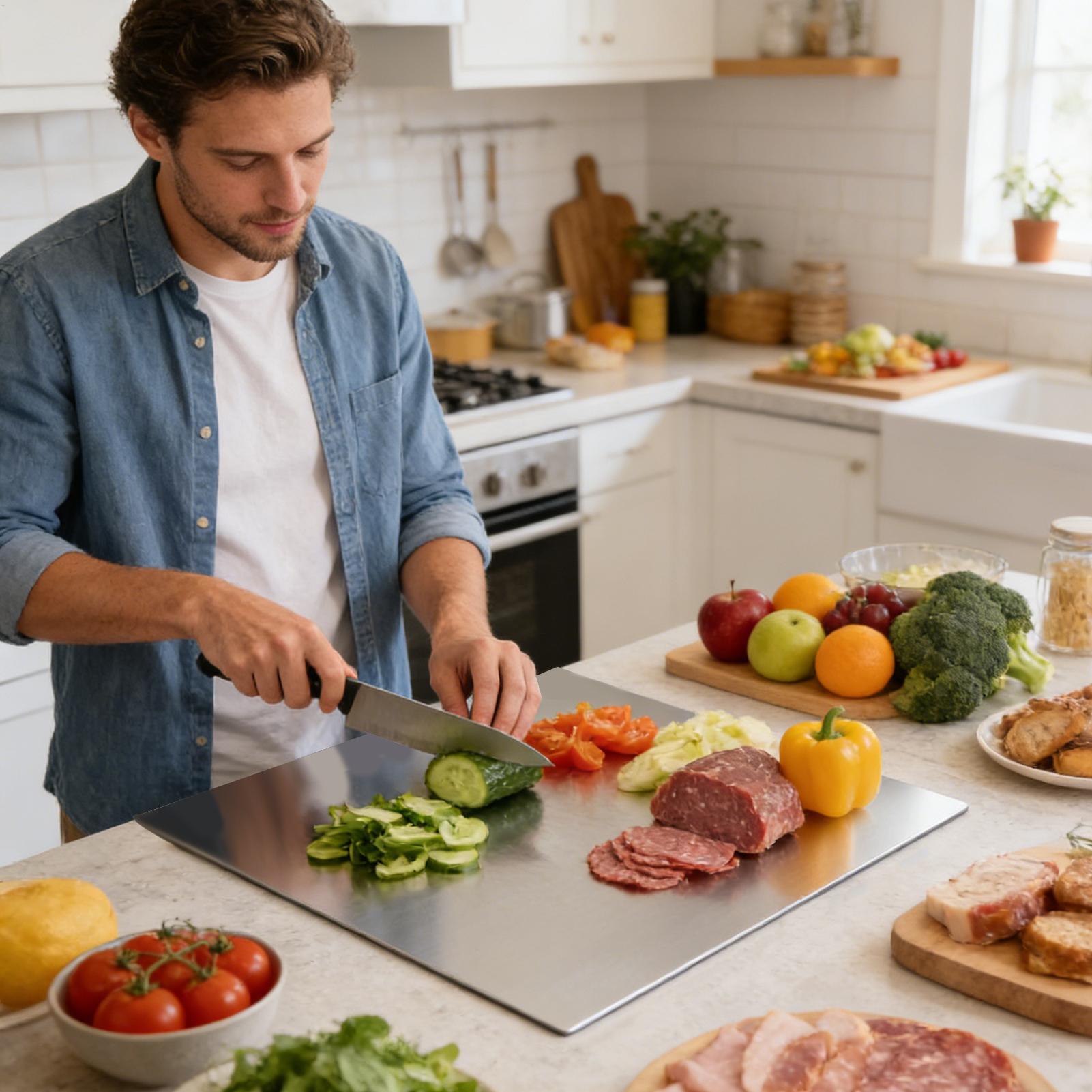 เขียงสแตนเลสแบบไม่ติดกระทะสองด - Baking In Kitchen บทวิจารณ์และราคา