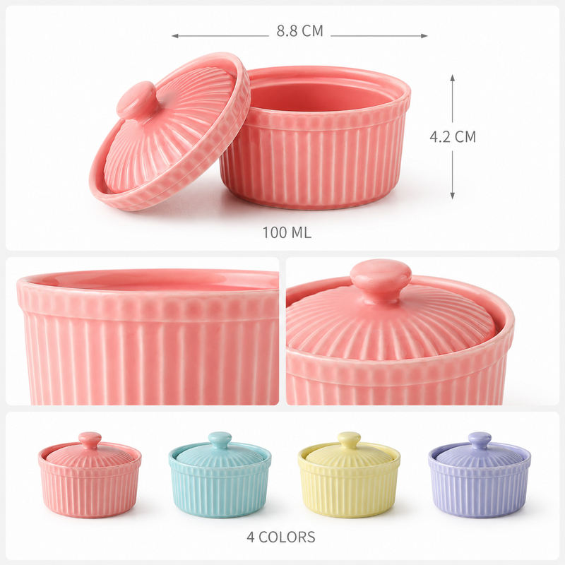 ชุดถ้วยเซรามิกพร้อมฝาปิด ใช้กั - Kitchen Baking Dishes บทวิจารณ์และราคา