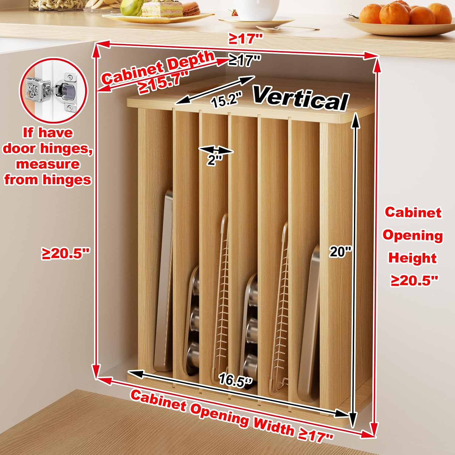 ถาดแบ่งช่องสำหรับอุปกรณ์อบขนมท - Kitchen Baking Sheet Organizer บทวิจารณ์และราคา