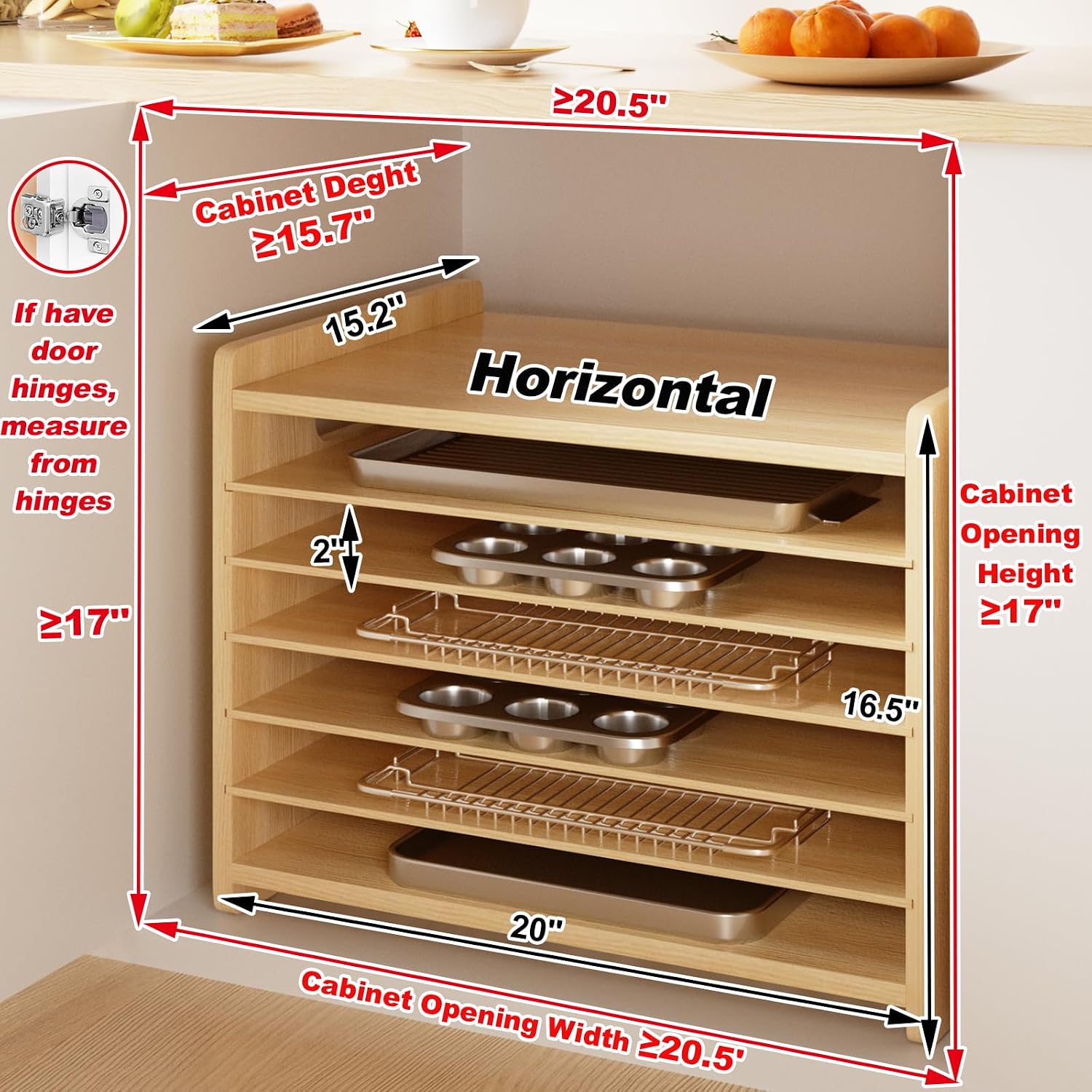 ถาดแบ่งช่องสำหรับอุปกรณ์อบขนมท - Kitchen Baking Sheet Organizer บทวิจารณ์และราคา