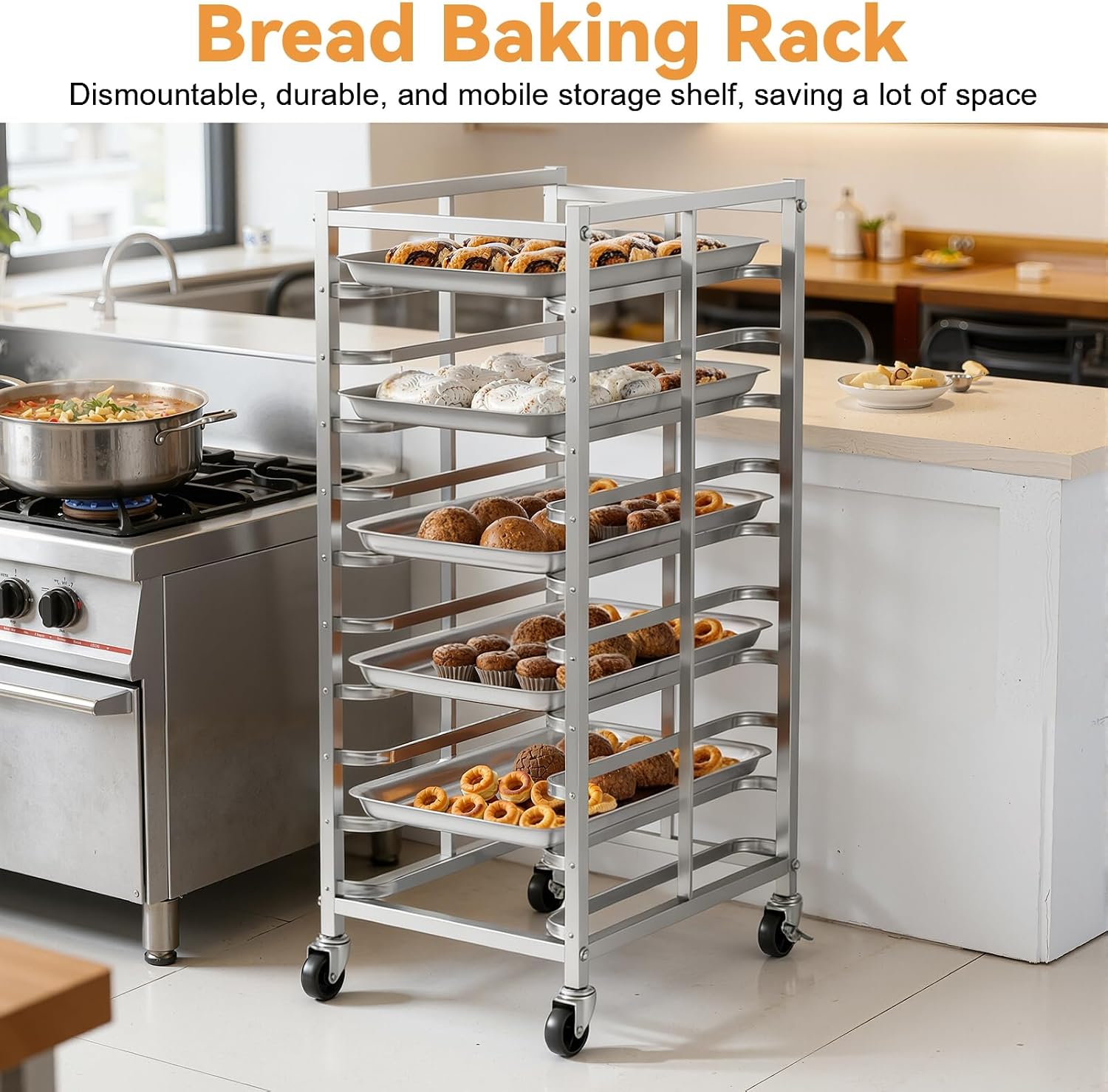 ชั้นวางอบขนมสแตนเลสเชิงพาณิชย์ - Kitchen Baking Cart บทวิจารณ์และราคา