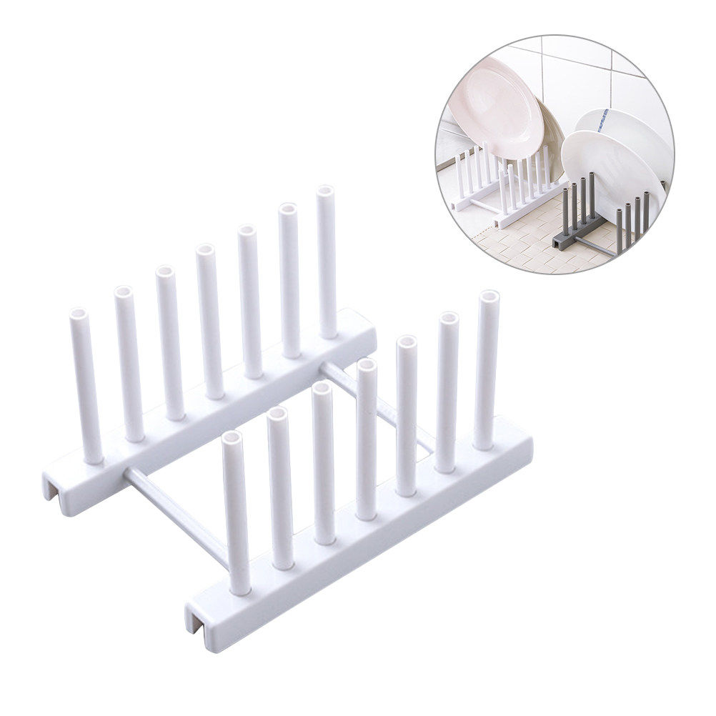 ชั้นวางจานพลาสติกสีขาว อุปกรณ์ - Kitchen Baking Sheet Organizer บทวิจารณ์และราคา
