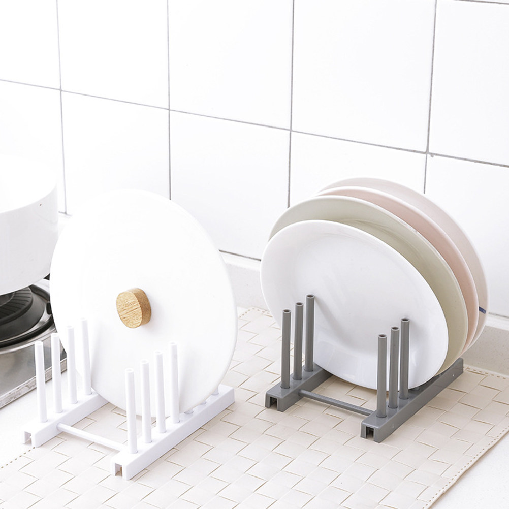 ชั้นวางจานพลาสติกสีขาว อุปกรณ์ - Kitchen Baking Sheet Organizer บทวิจารณ์และราคา