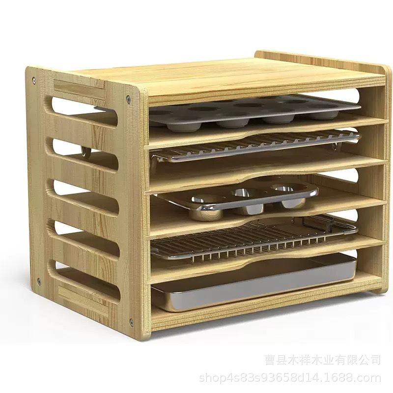 ชั้นวางของในครัวไม้เนื้อแข็ง ช - Kitchen Baking Sheet Organizer บทวิจารณ์และราคา
