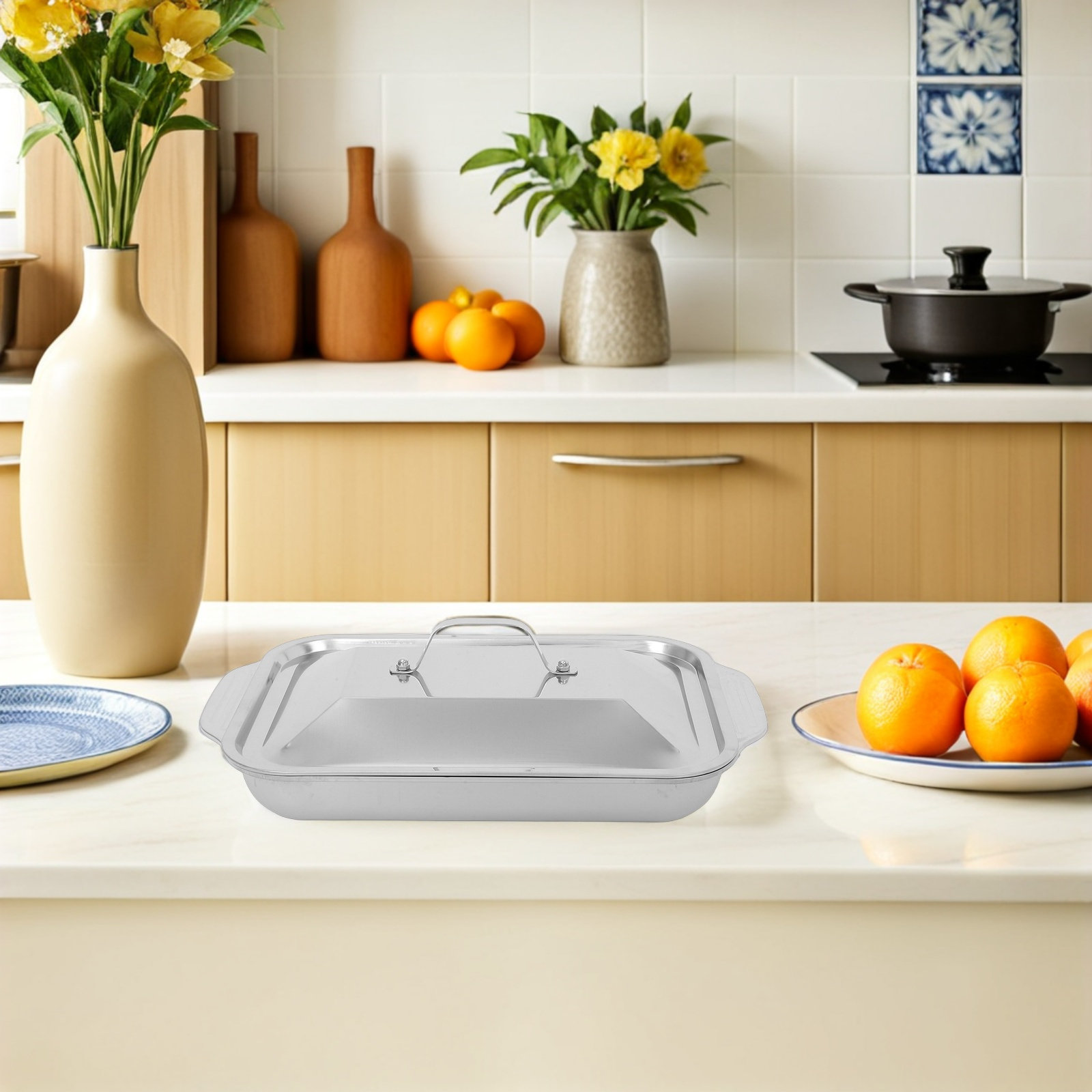 ถาดย่างสแตนเลสทรงสี่เหลี่ยมพร้ - Kitchen Baking Dishes บทวิจารณ์และราคา