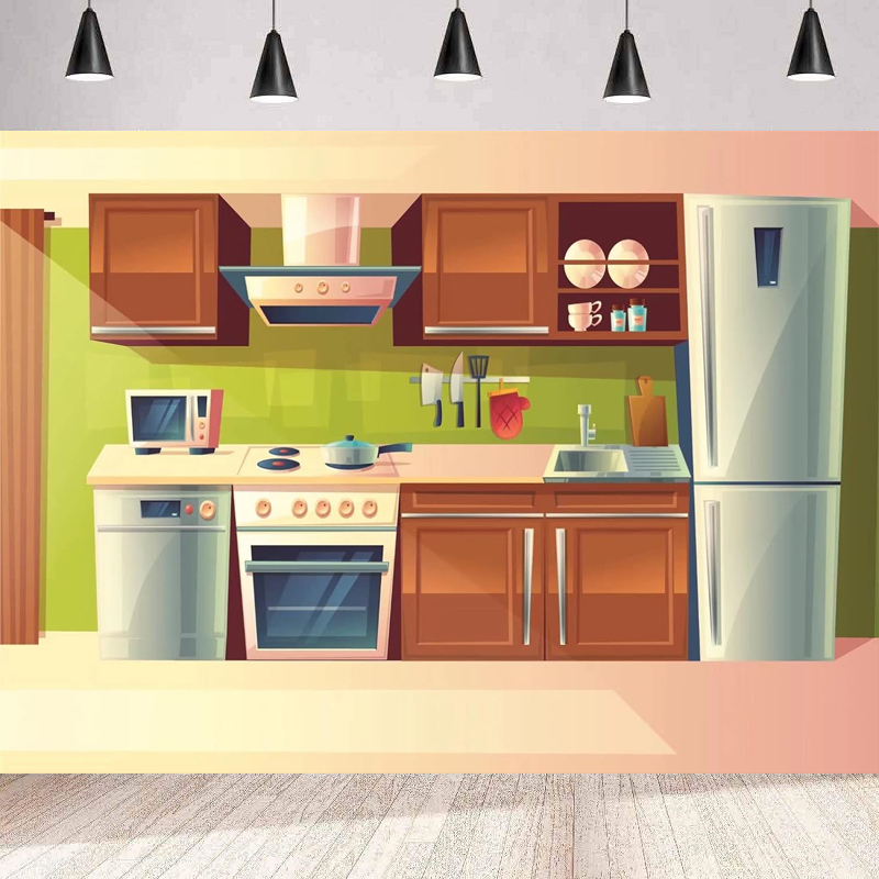 การถ่ายภาพฉากหลังการ์ตูนห้องคร - Kitchen Baking Background บทวิจารณ์และราคา