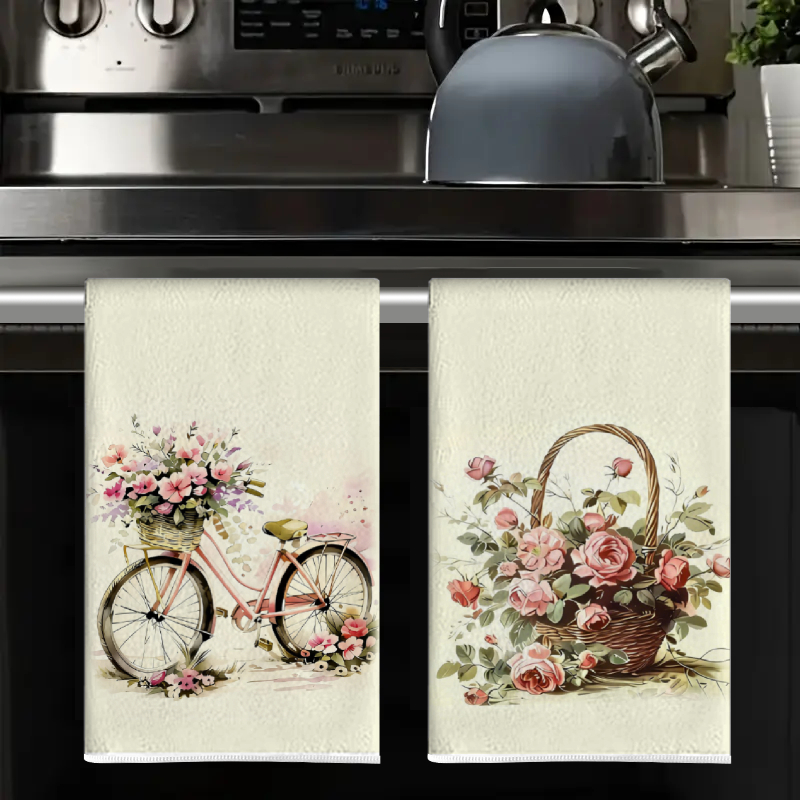 2 ชิ้น, รถเข็นดอกไม้ + ผ้าเช็ด - Kitchen Baking Cart บทวิจารณ์และราคา
