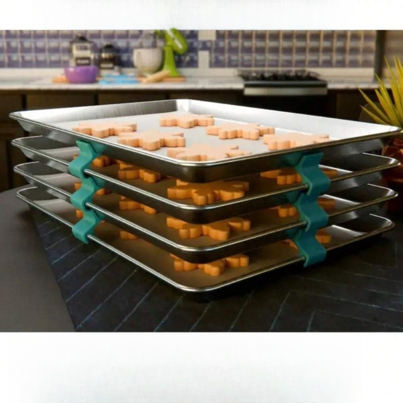 ที่วางถาดอบขนมแบบซ้อนได้ ประหย - Kitchen Baking Sheet Organizer บทวิจารณ์และราคา