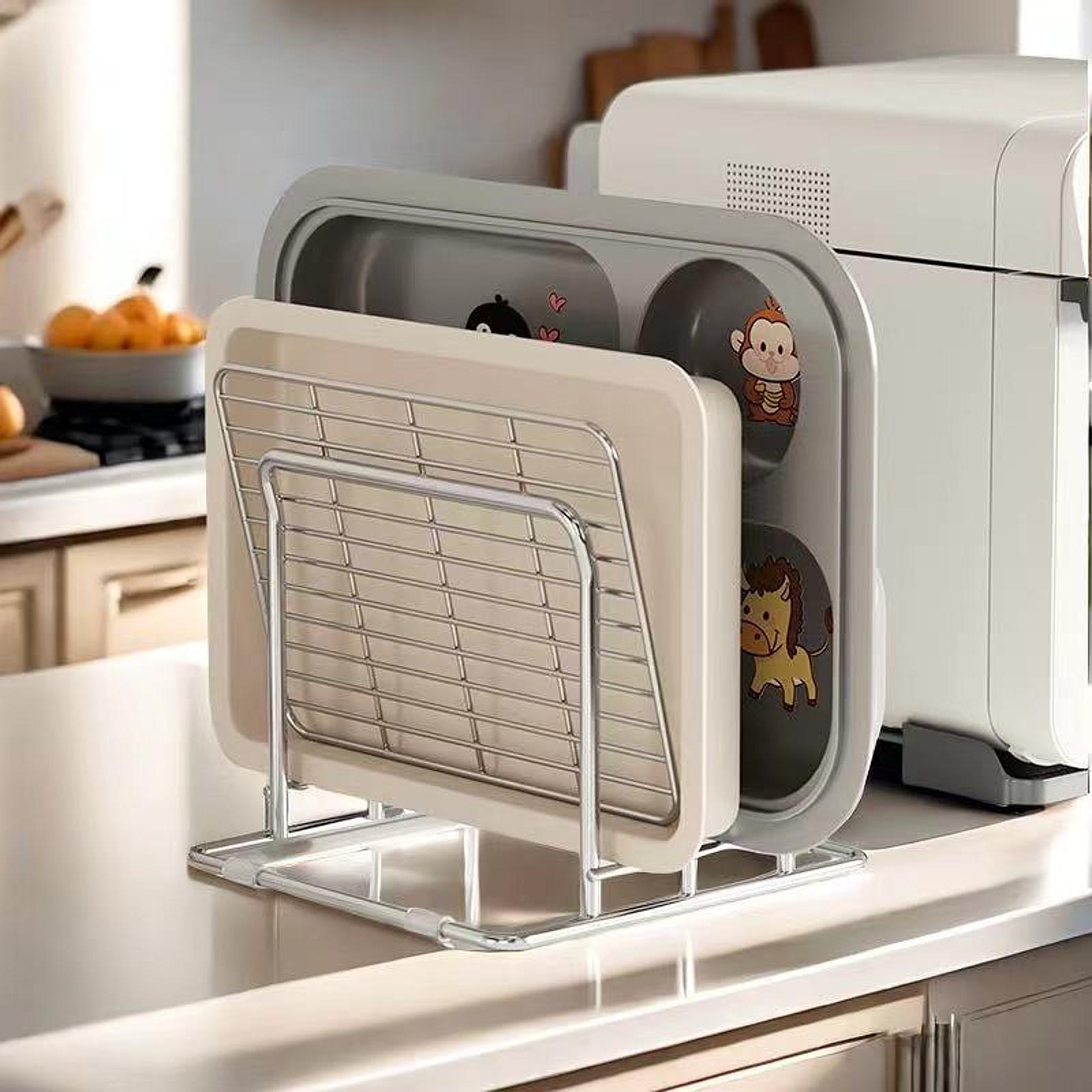ชั้นวางเขียง หม้อ กระทะ ฝาปิด  - Kitchen Baking Sheet Organizer บทวิจารณ์และราคา
