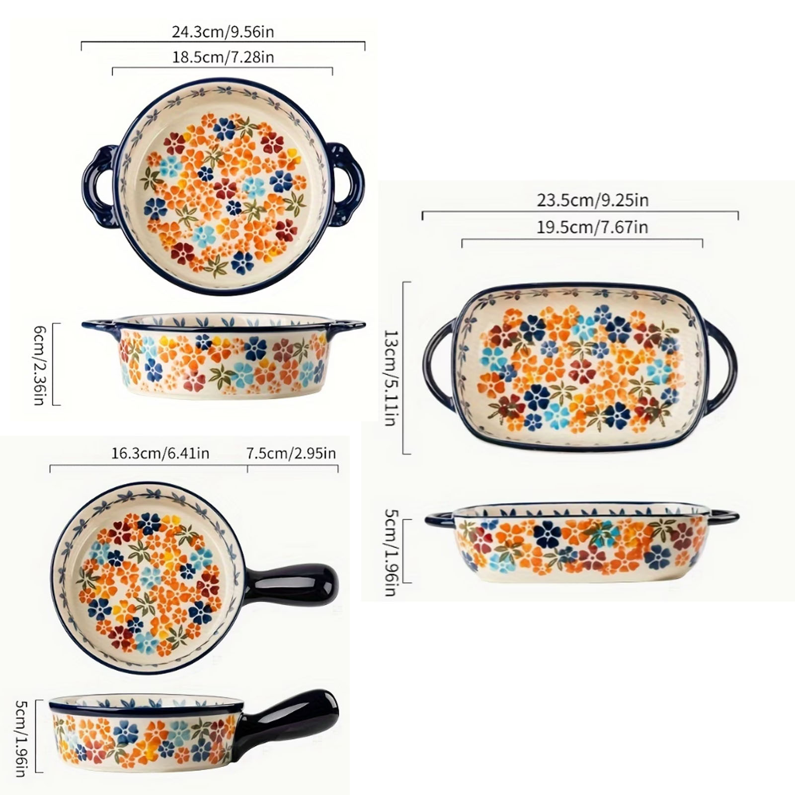1 ชิ้น, จานอบเซรามิกเพ้นท์สีด้ - Kitchen Baking Dishes บทวิจารณ์และราคา