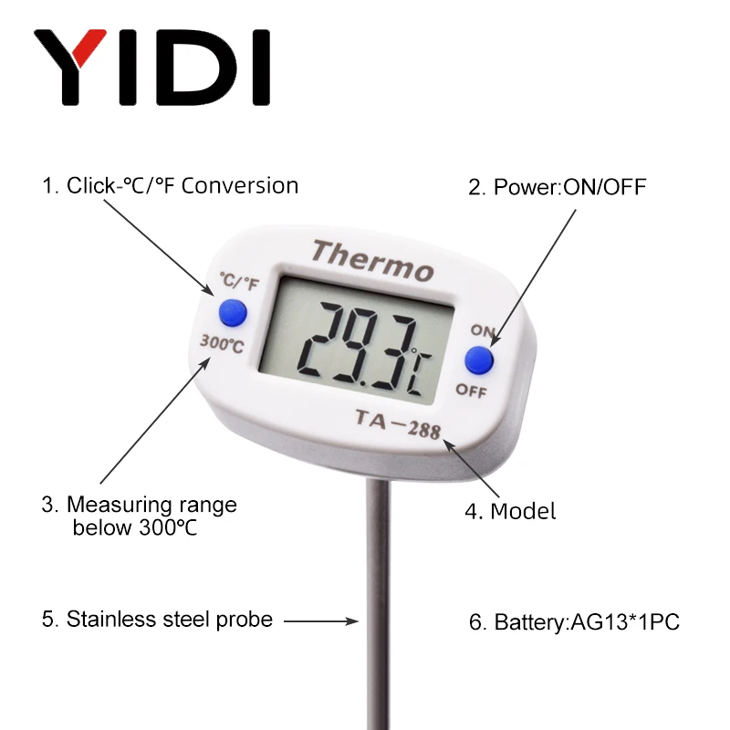 TA288 LCD เครื่องวัดอุณหภูมิอา - Kitchen Quiz บทวิจารณ์และราคา