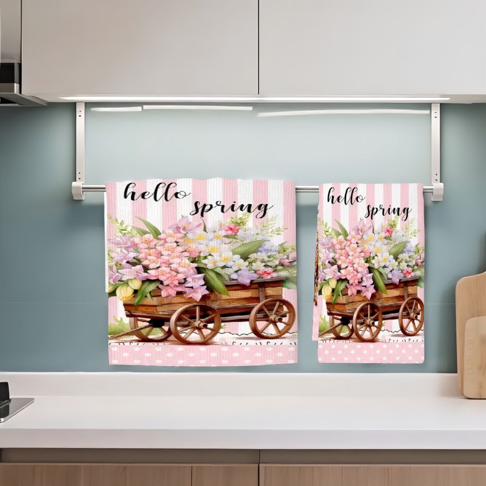 2 ชิ้น, ผ้าเช็ดครัวลายดอกไม้ฤด - Kitchen Baking Cart บทวิจารณ์และราคา
