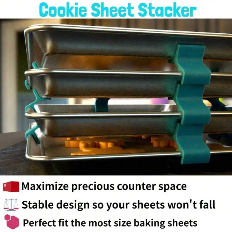 ที่วางถาดอบแบบซ้อนได้ ชั้นวางถ - Kitchen Baking Sheet Organizer บทวิจารณ์และราคา