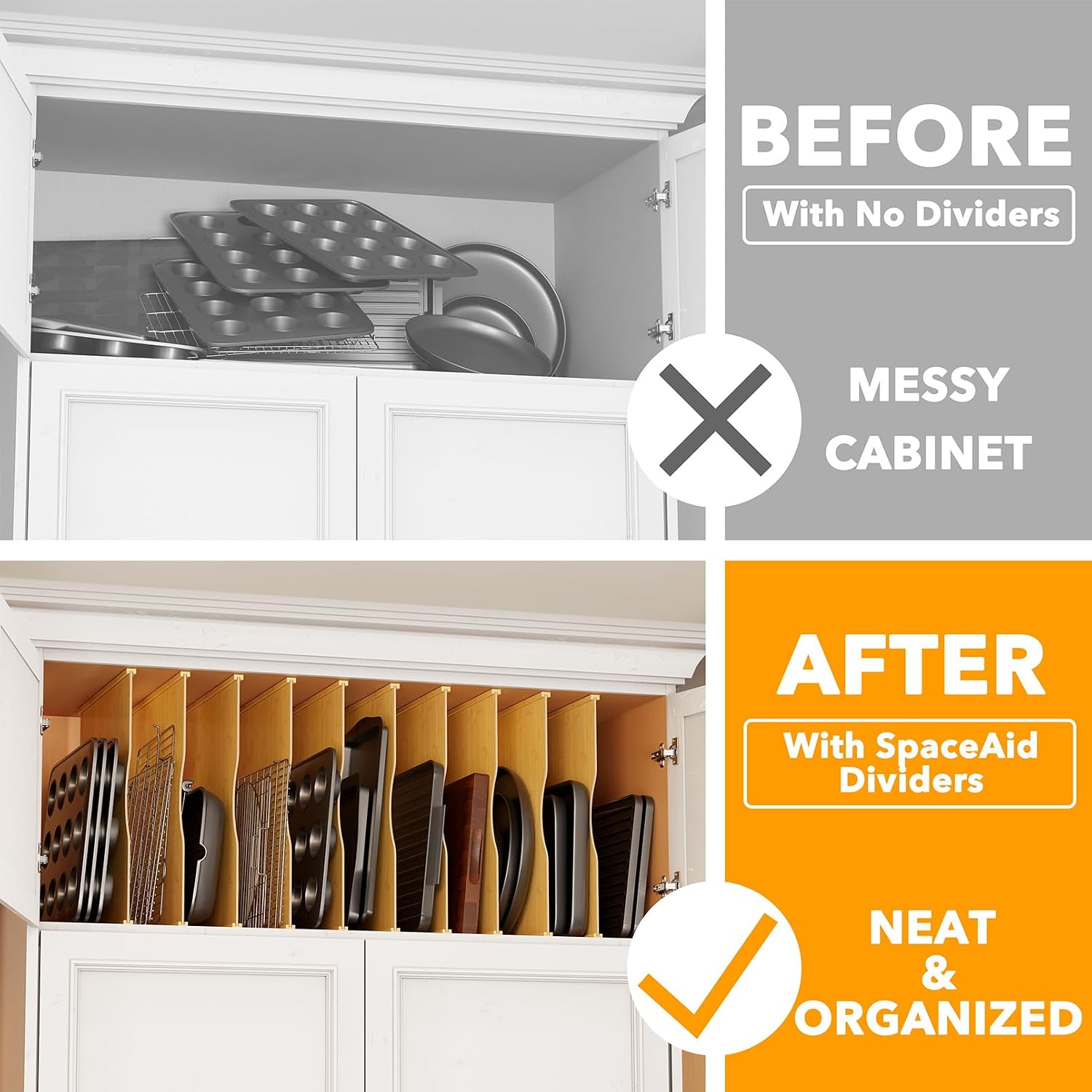 ชุด 10 ชิ้น แผ่นแบ่งถาดไม้ไผ่ส - Kitchen Baking Sheet Organizer บทวิจารณ์และราคา