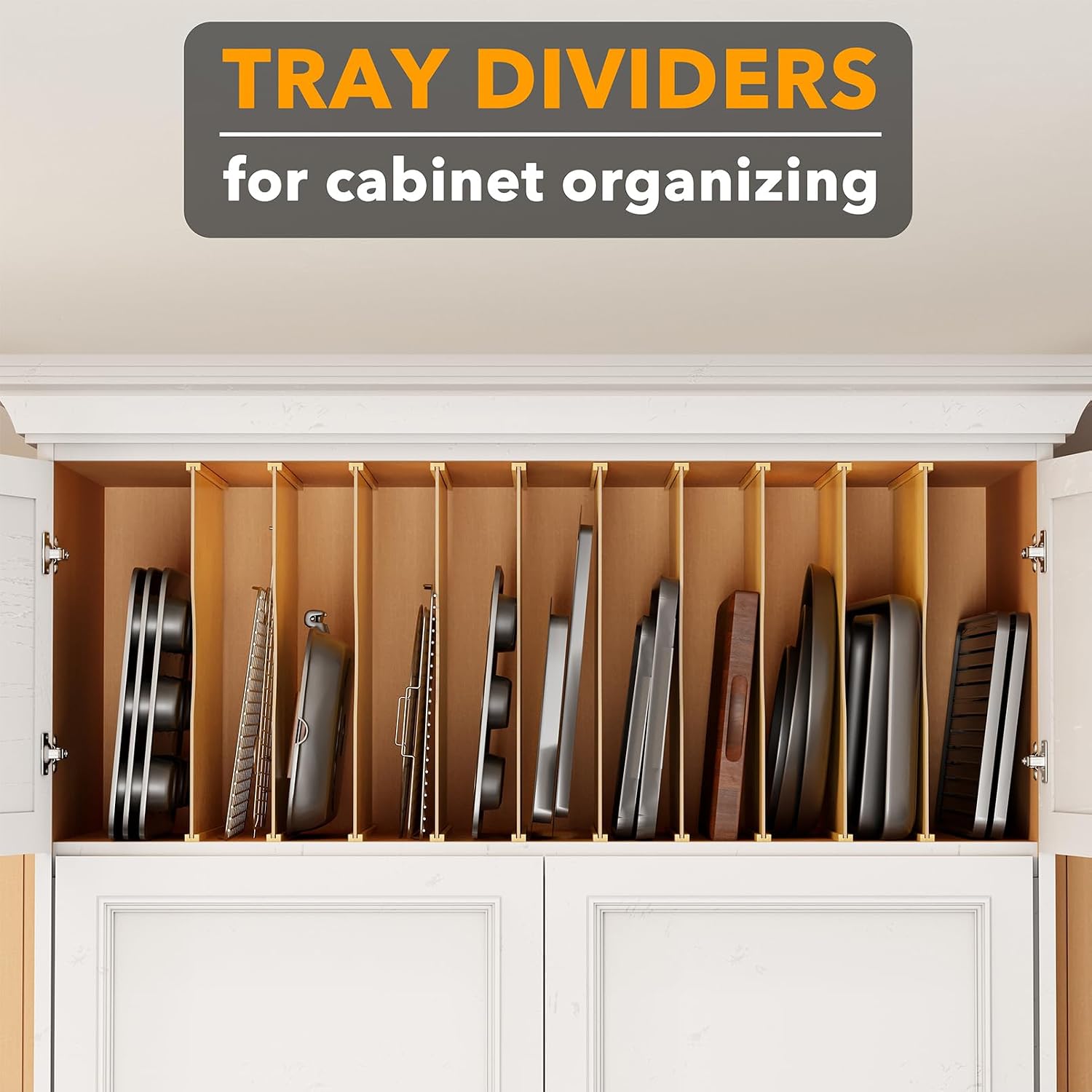 ชุด 10 ชิ้น แผ่นแบ่งถาดไม้ไผ่ส - Kitchen Baking Sheet Organizer บทวิจารณ์และราคา